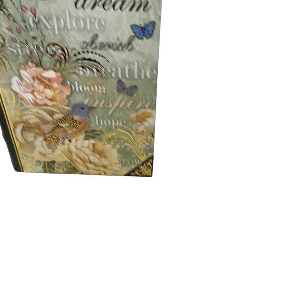 Inspirational Hardcover Journal With Floral & Butterfly Design Gold Accents Line - Picture 7 of 16